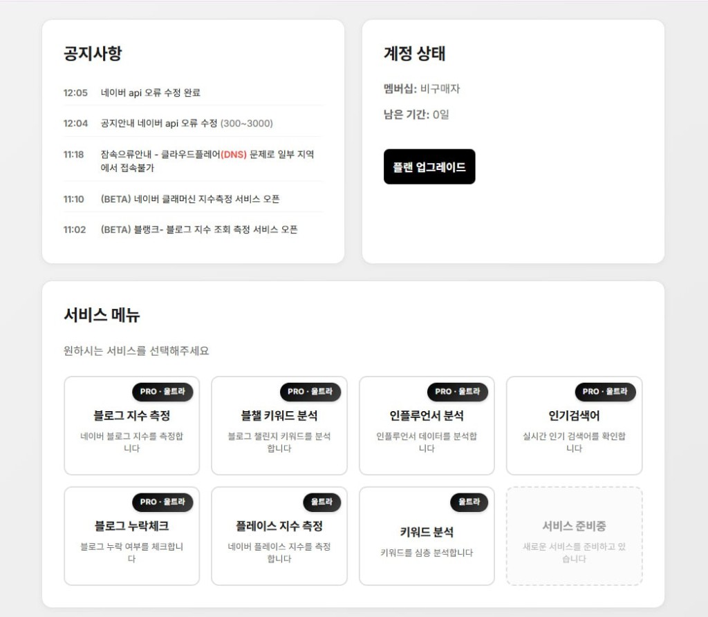 블랭크 블로그 분석 리포트