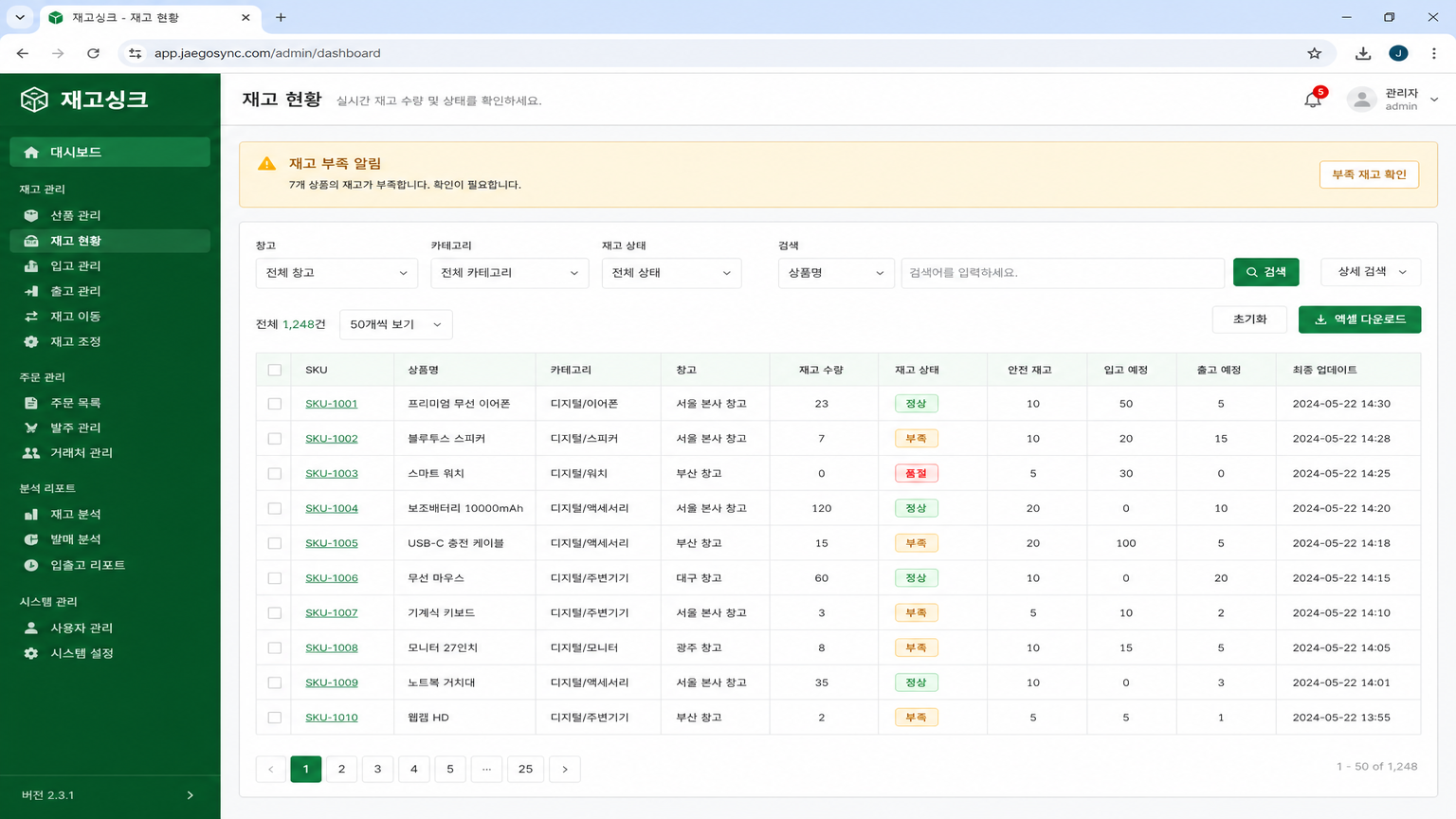 재고싱크